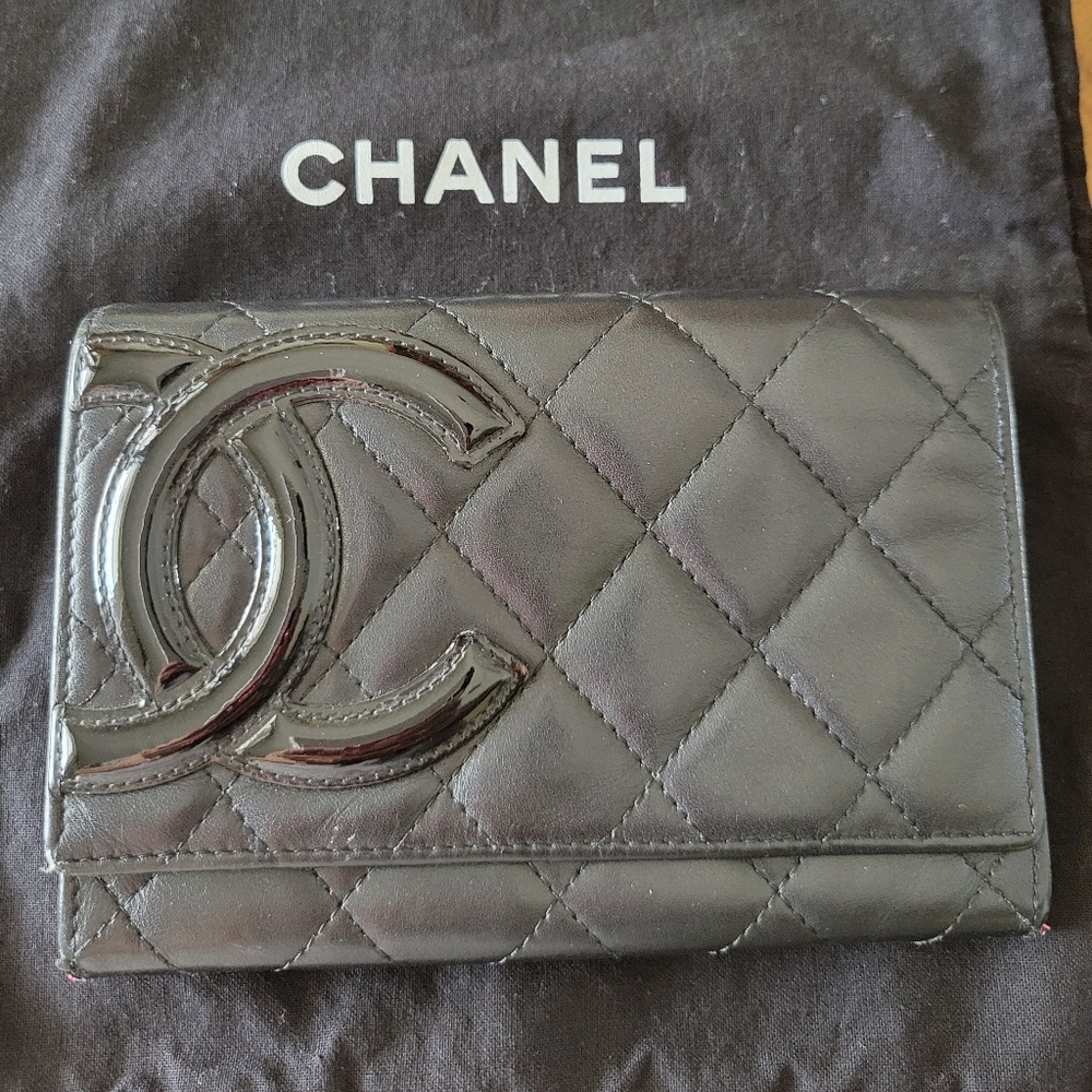 Chanel Quilted Ligne Cambon Flap Wallet Black